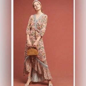 FARM Rio Floral Warp Maxi Dress - Pink and Blue